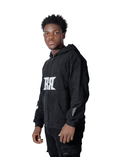 RICHENNX Heavyweight Zip-Up Hoodie – Black