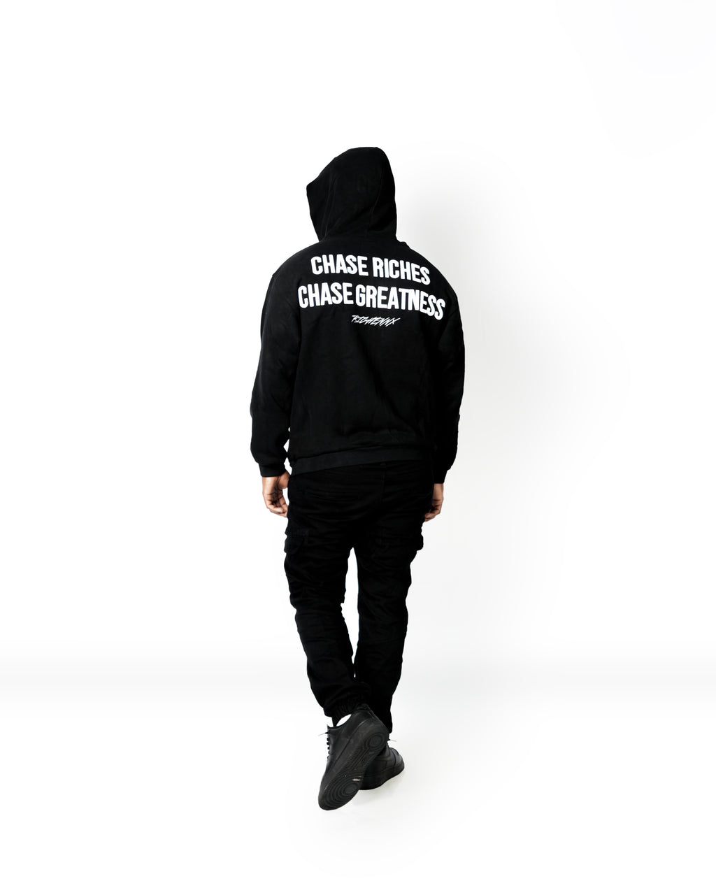 RICHENNX Heavyweight Zip-Up Hoodie – Black