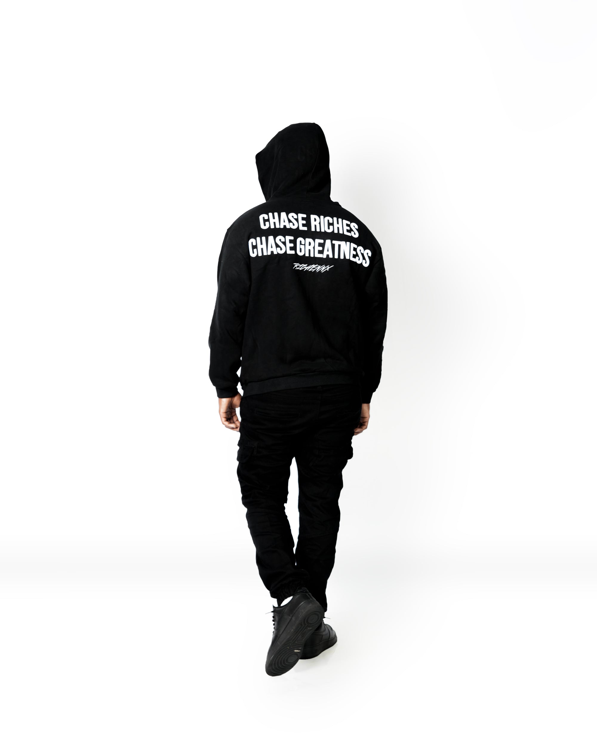 RICHENNX Heavyweight Zip-Up Hoodie – Black