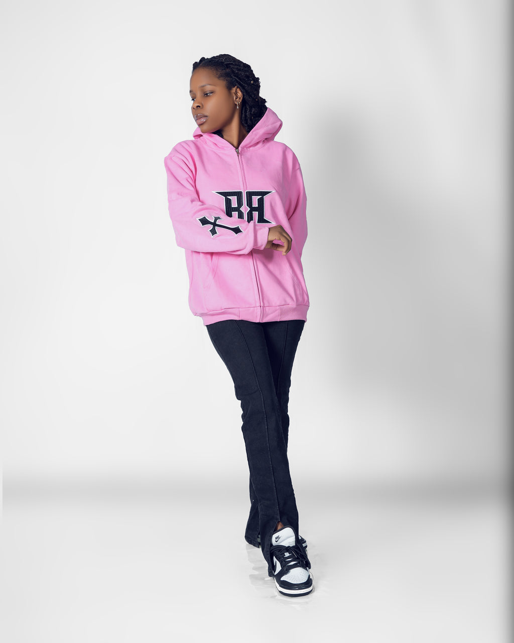 RICHENNX Heavyweight Zip-Up Hoodie – Pink