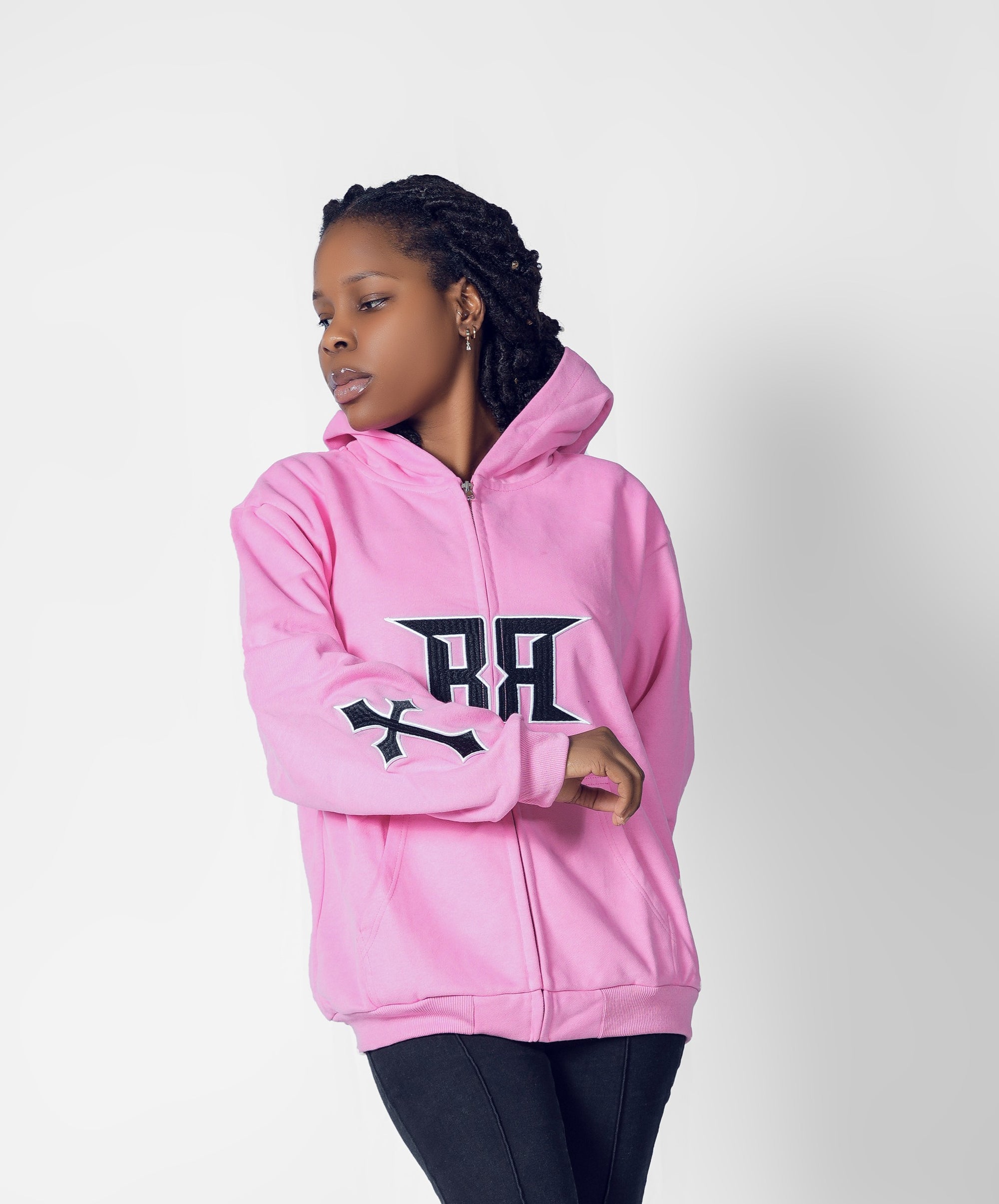 RICHENNX Heavyweight Zip-Up Hoodie – Black
