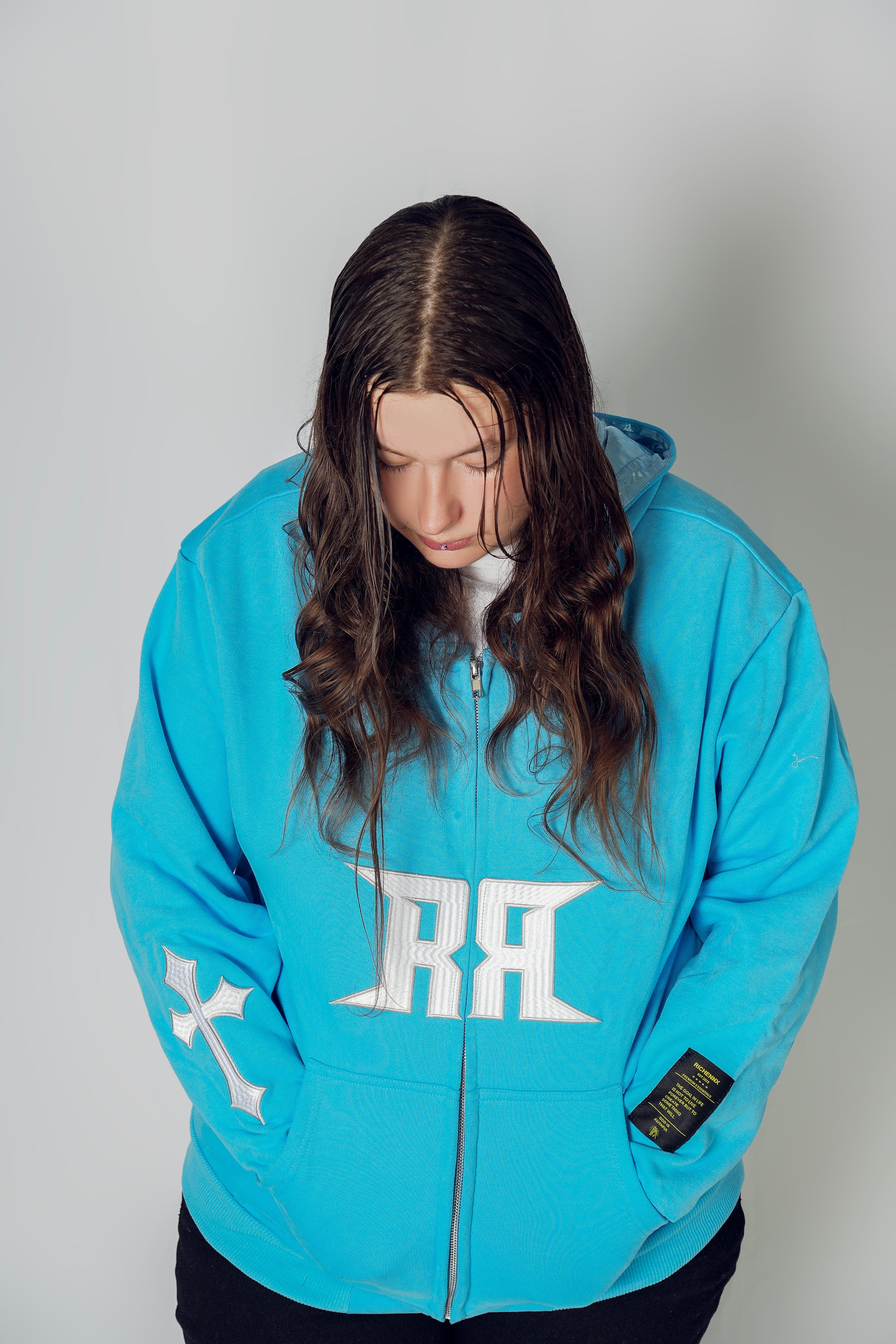 RICHENNX Heavyweight Zip-Up Hoodie – Blue