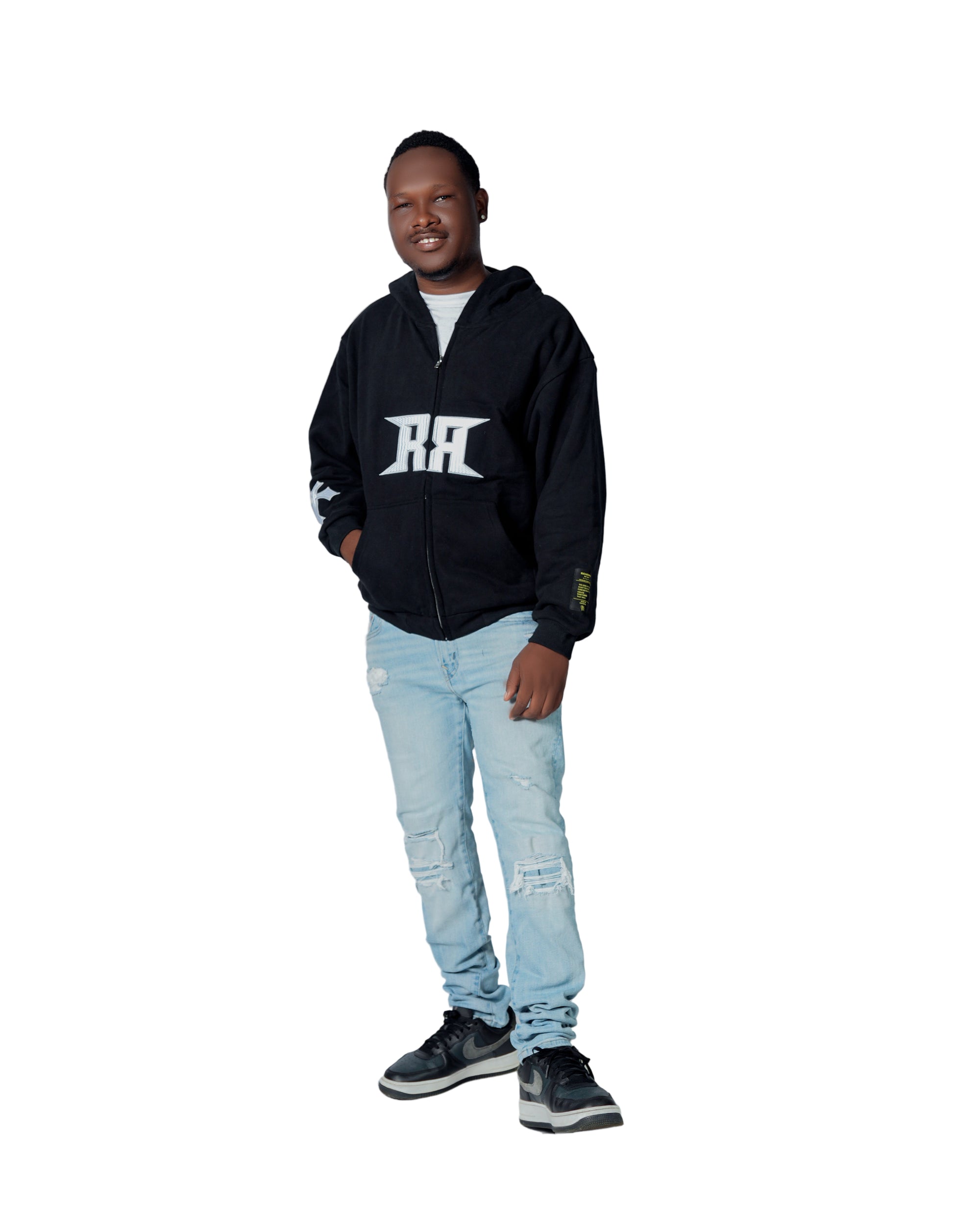 RICHENNX Heavyweight Zip-Up Hoodie – Black