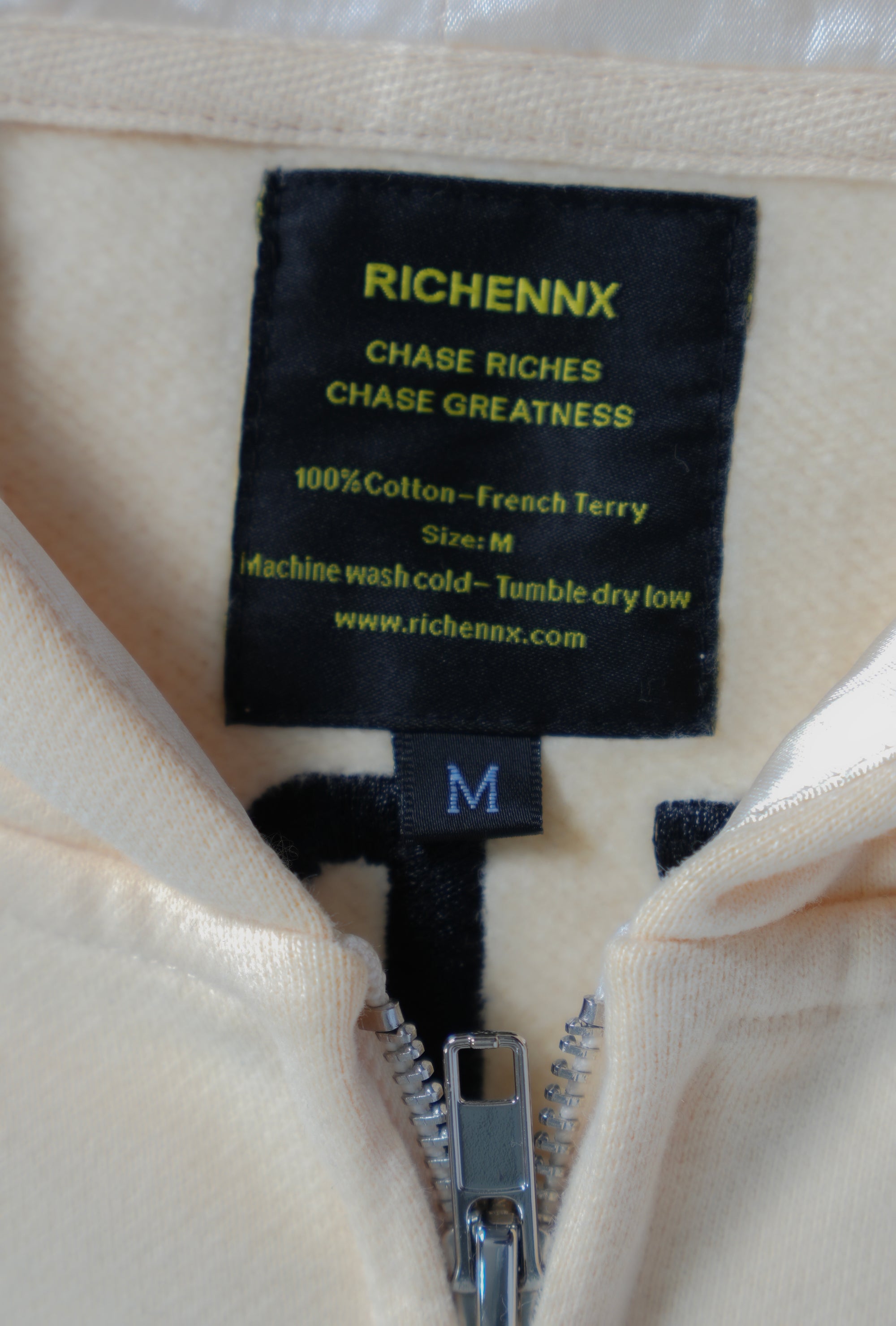 RICHENNX Heavyweight Zip-Up Hoodie – Cream