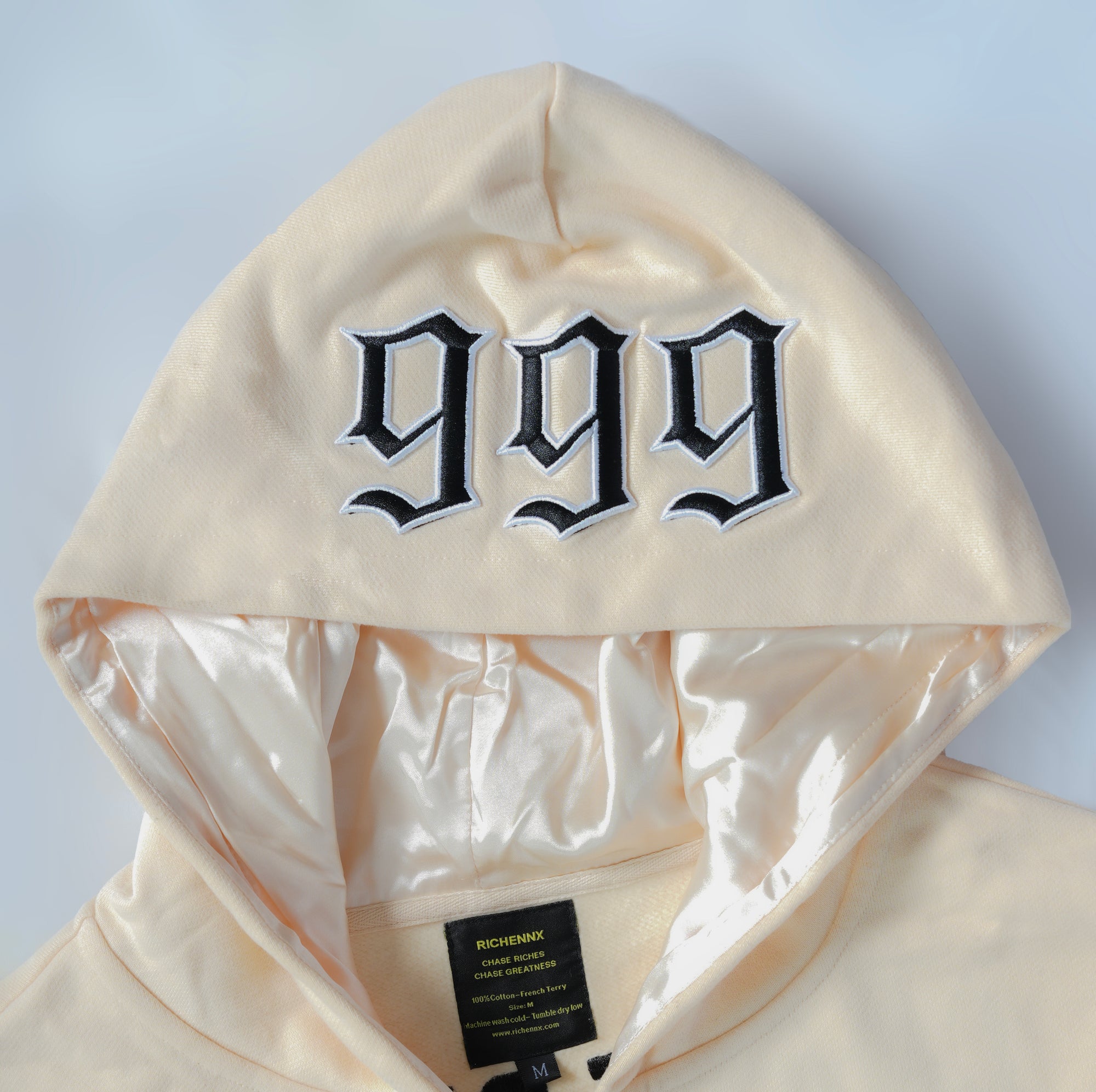 RICHENNX Heavyweight Zip-Up Hoodie – Cream