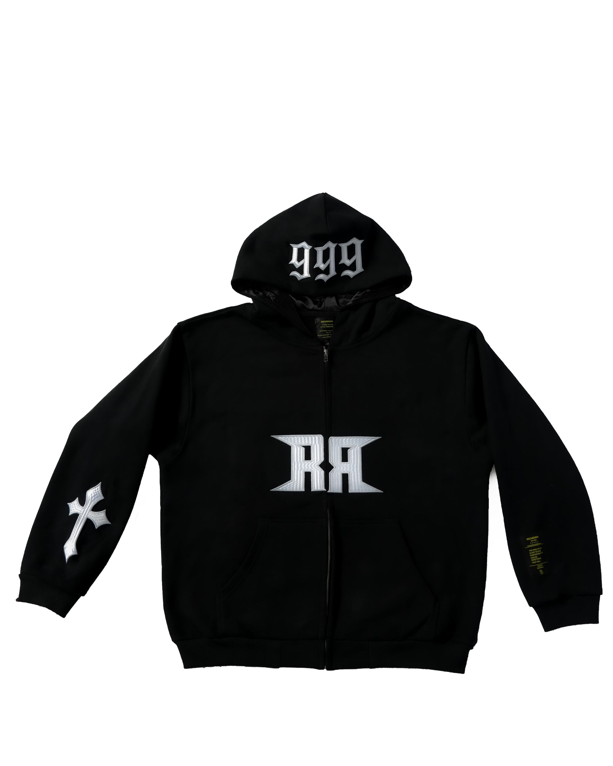 RICHENNX Heavyweight Zip-Up Hoodie – Black