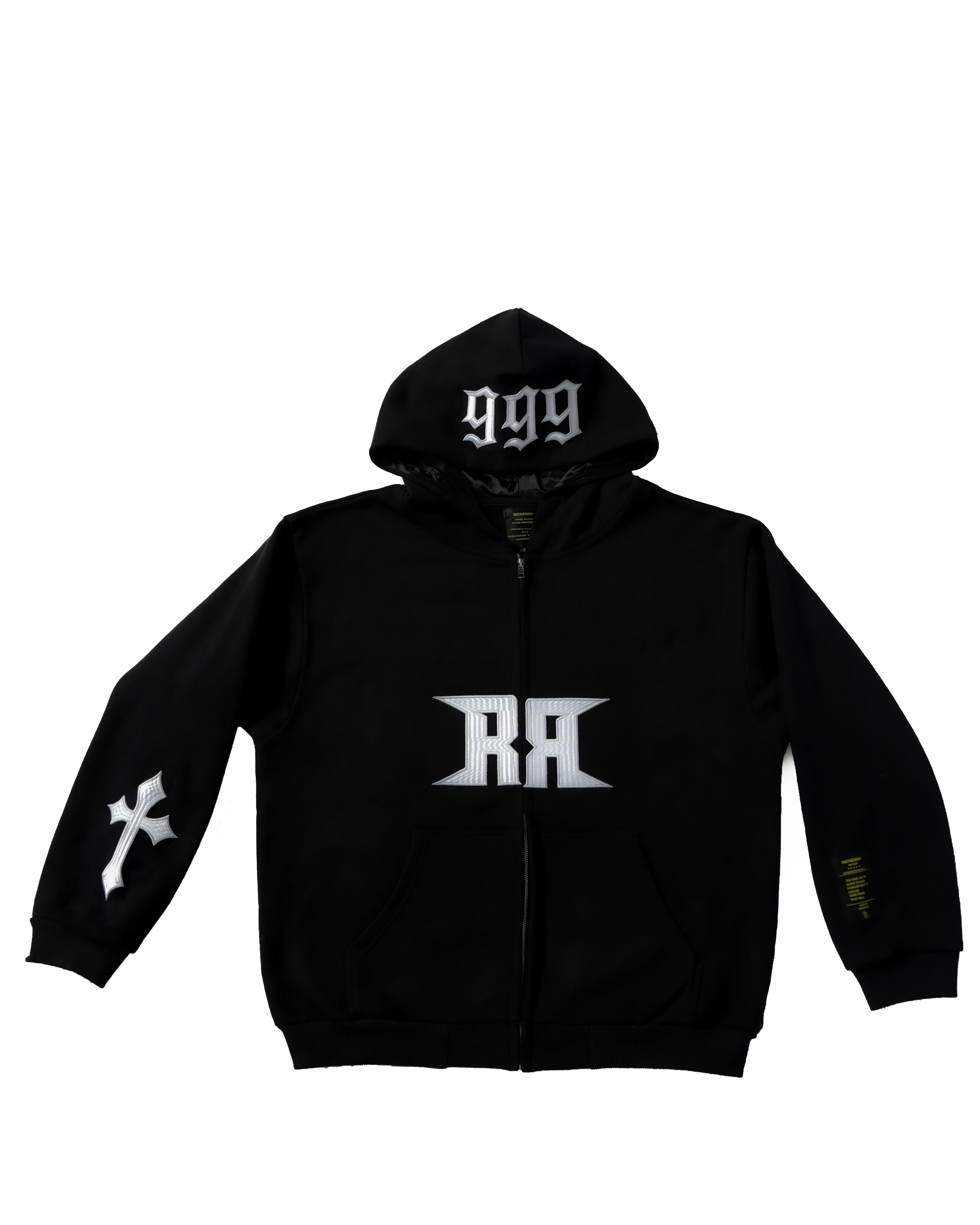 RICHENNX Heavyweight Zip-Up Hoodie – Black